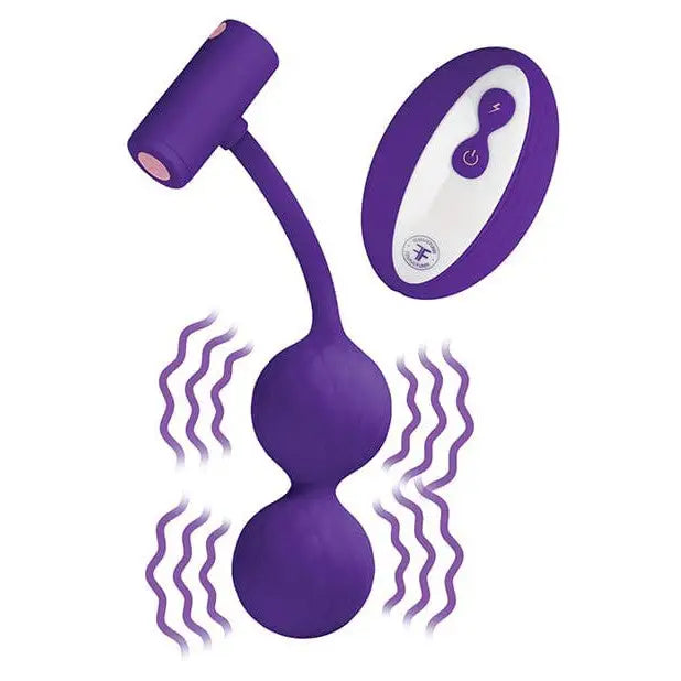 Close up of Femme Funn MOMENTA Egg Vibrator in purple with a glowing light