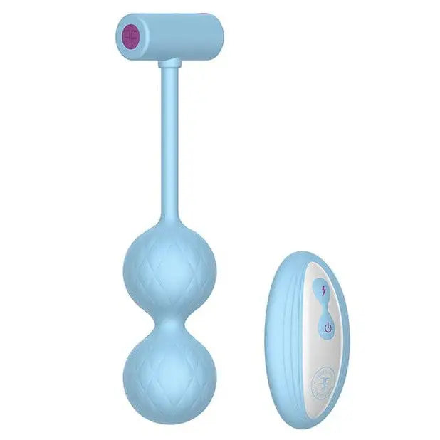 Femme Funn MOMENTA Egg Vibrator: blue ball with white base, pink ball on top