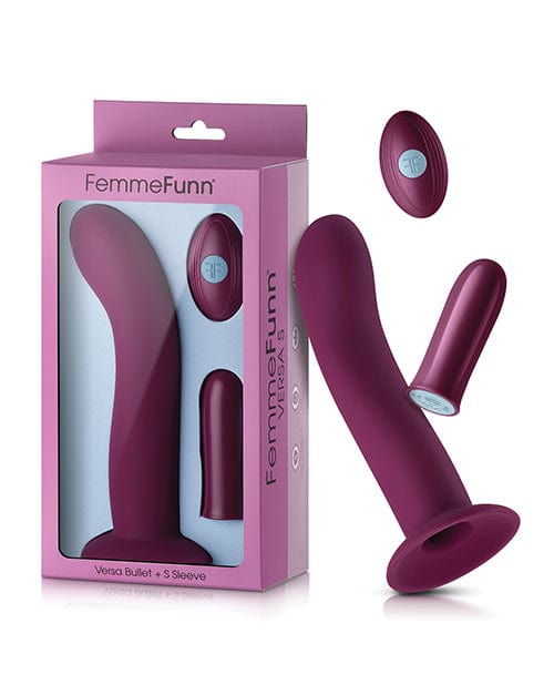Femme Funn Plain Vibrator Red Femme Funn VERSA S Bullet with Wireless Remote + S Sleeve (Strap On Compatible) at the Haus of Shag