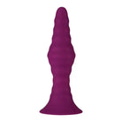 Femme Funn PYRA: Purple Ribbed Vibrating Butt Plug with Large, Slender Body