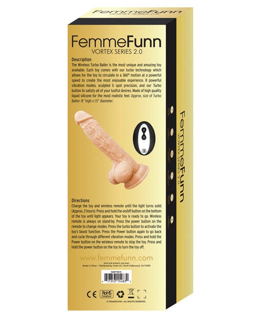 Femme Funn Realistic Vibrator Femme Funn Vortex Series 2.0 WIRELESS TURBO BALLER Vibrator at the Haus of Shag