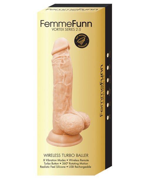 Femme Funn Realistic Vibrator Vanilla Femme Funn Vortex Series 2.0 WIRELESS TURBO BALLER Vibrator at the Haus of Shag