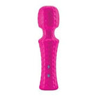 A pink plastic Femme Funn Ultra Wand Mini with a small figure, perfect for versatile use