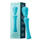 Close-up of blue Femme Funn Ultra Wand XL vibrating device in box