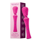 Close up of the Femme Funn Ultra Wand XL, showcasing the pink vibrating device in its box