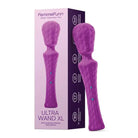 Close-up of Femme Funn Ultra Wand XL in box, highlighting its sleek purple design