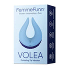 Light blue Femme Funn Volea Fluttering Tip Vibrator in stylish product packaging