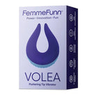 Purple Femme Funn Volea with fluttering tip and textured base in branded product box