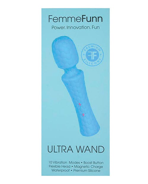 Femme Funn Wand Blue Femme Funn Ultra Wand Rechargeable and Waterproof Vibrator at the Haus of Shag