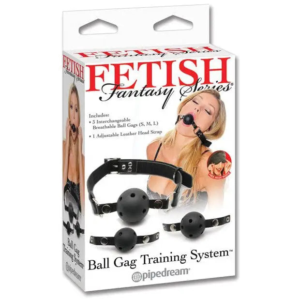 Fetish Fantasy Series Ball Gag Training Kit with interchangeable gags and leather head strap