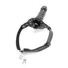 Fetish Fantasy Series Deluxe Ball Gag with Dong - Phallic Black Leather Strap-On & Padlock