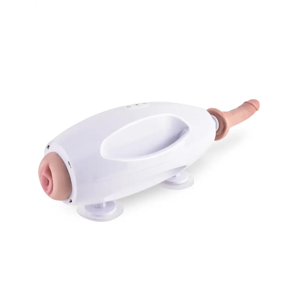 Small white toilet with pink handle from Fetish Fantasy Series International Couples Sex Machine