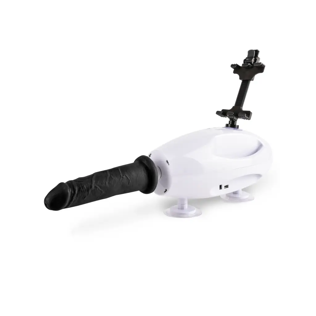 White & black Fetish Fantasy Series drone couples sex machine with black handle