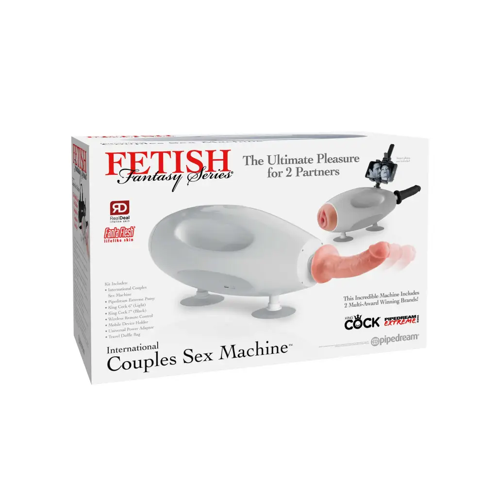 Close up of Fetish Fantasy Series Couples Sex Machine - Thrusting & Milking box