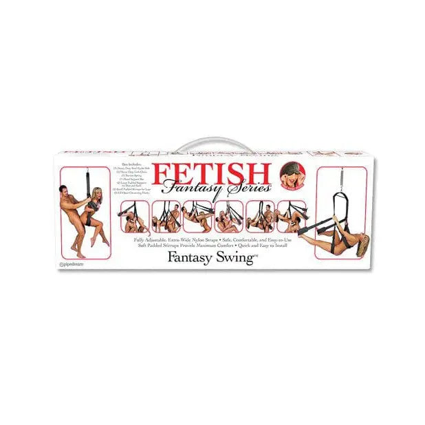 Fetish Fantasy Series Fantasy Swing® box with eyelet bolt and a woman on the packaging
