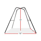 Image showing dimensions of Fetish Fantasy Series Swing Stand from Fetish Fantasy collection