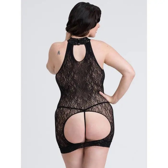 Fifty Shades Captivate Plus Size Black Lace Spanking Mini Dress O/s Queen - Dress