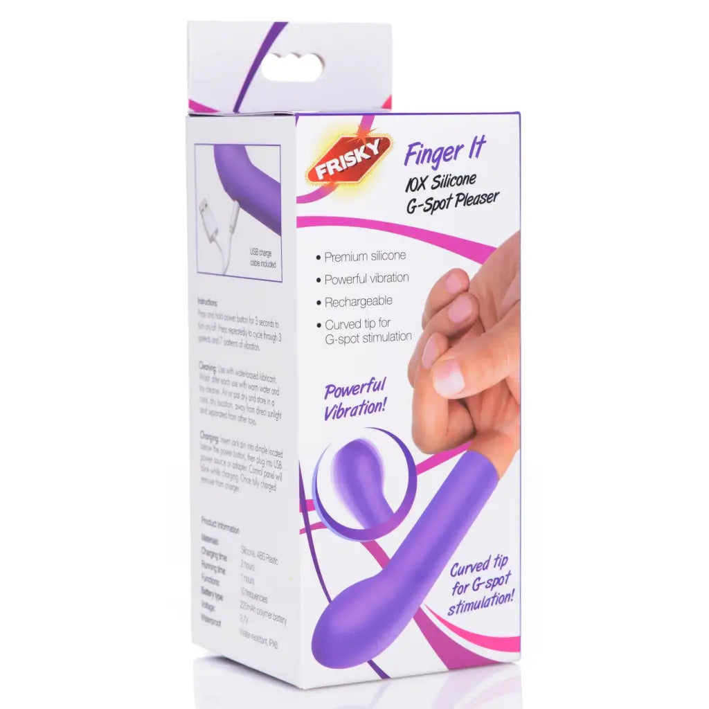 Frisky Finger Vibe Finger It 10x Silicone G-spot Pleaser at the Haus of Shag