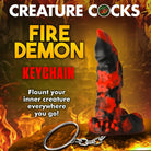 Fire Demon Mini Dildo Key Chain - Phallic keychain designed as a fiery demon creature