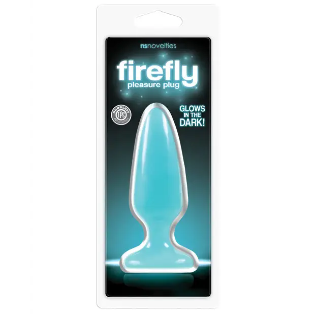 Firefly Glow in the Dark Pleasure Plug - Blue / Medium - Butt Plug