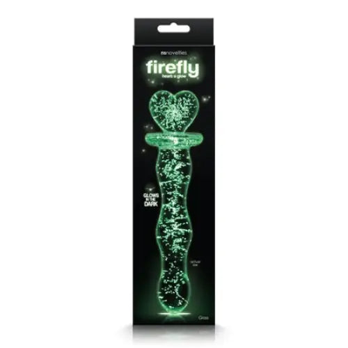 Firefly Heart A Glow Glass Dildo Clear - Realistic Dildo