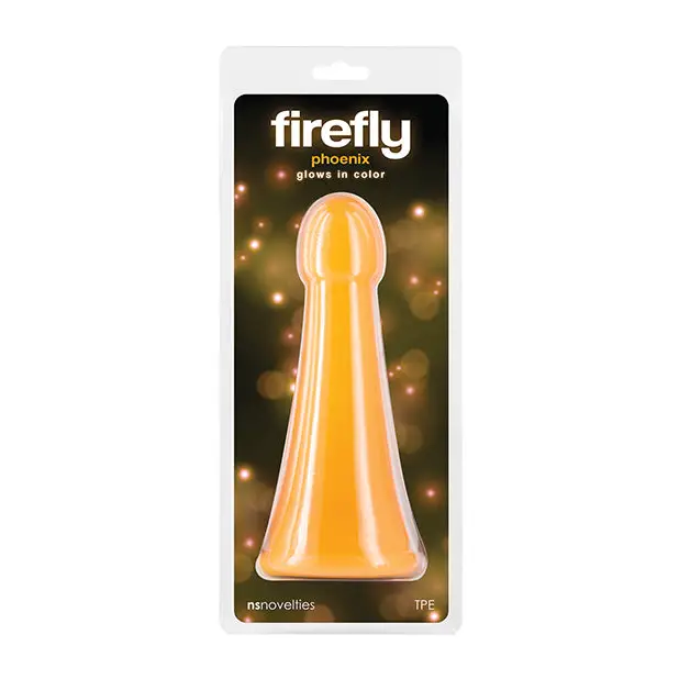 Firefly Phoenix Glow in the Dark Dildo - Orange - Dongs & Dildos