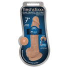 FleshStixx Hypoallergenic Silicone Dildo with Balls in Packaging