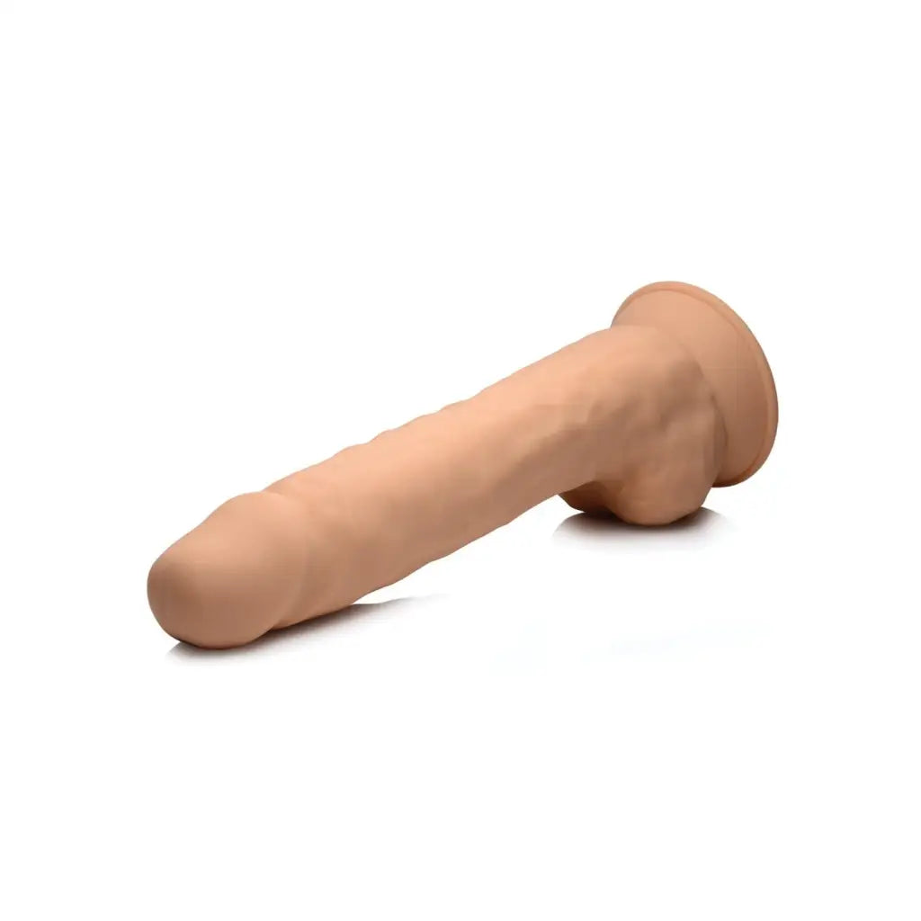 Fleshstixxx 10in silicone dildo shaped like a male organ with balls for realistic pleasure