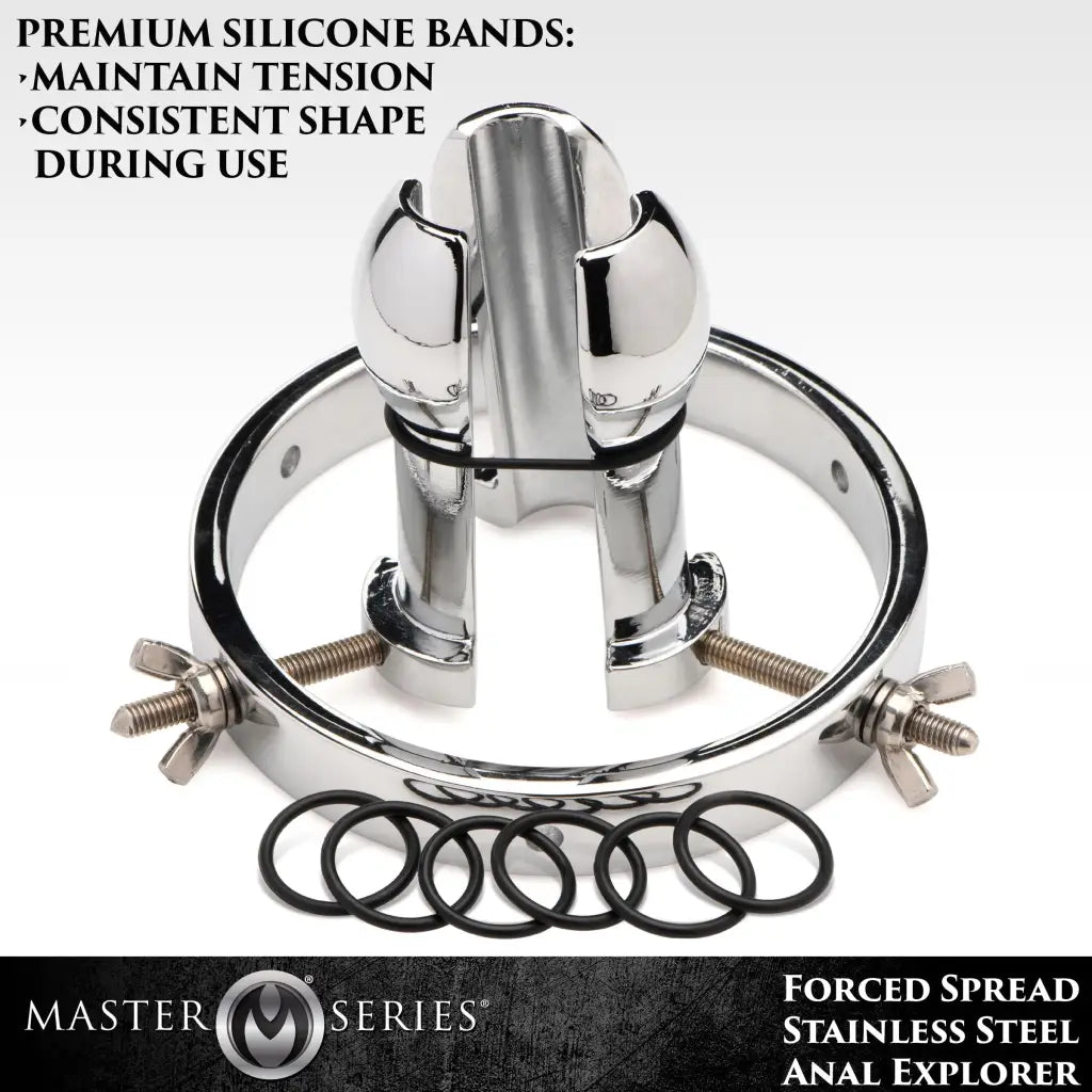 Forced Spread Stainless Steel Anal Explorer - Inflatable Butt Plug