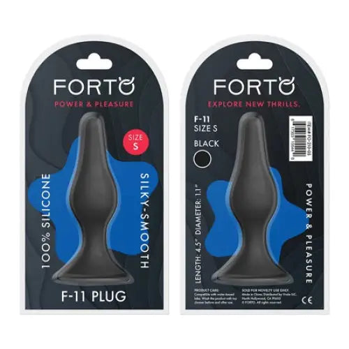 Forto F-11 Lungo Silicone Anal Plug Small Black - Anal