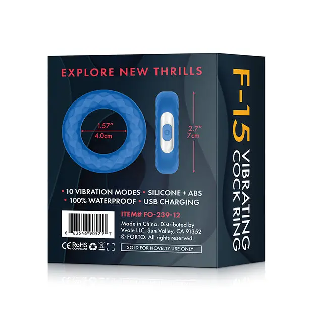 Forto F-15 Rechargeable Silicone Vibrating Cock Ring - Cock Ring