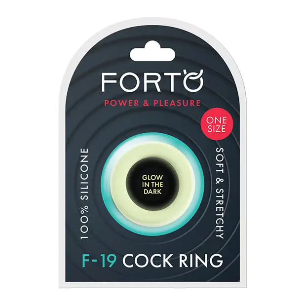 Forto F-19 Liquid Silicone 2-Tone Cock Ring - Glow in the Dark - Cock Ring