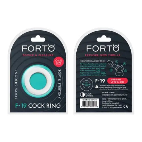 Forto F-19 Liquid Silicone 2-Tone Cock Ring - White - Cock Ring