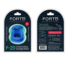 Forto F-20 Liquid Silicone Cockring & Ball Stretcher - Blue / Small - Cock Ring