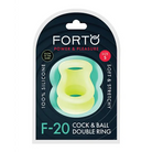 Forto F-20 Liquid Silicone Cockring & Ball Stretcher - Glow in the Dark / Small - Cock Ring