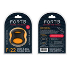 Forto F-22 Liquid Silicone Cock & Ball D-Ring - Black / Medium - Cock Ring