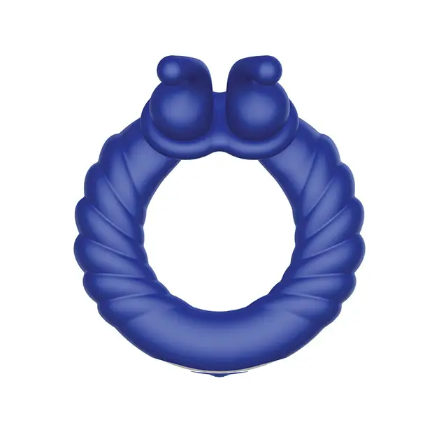 Forto F-24 Rechargeable Silicone Textured Vibrating Cock Ring for Enhanced Pleasure