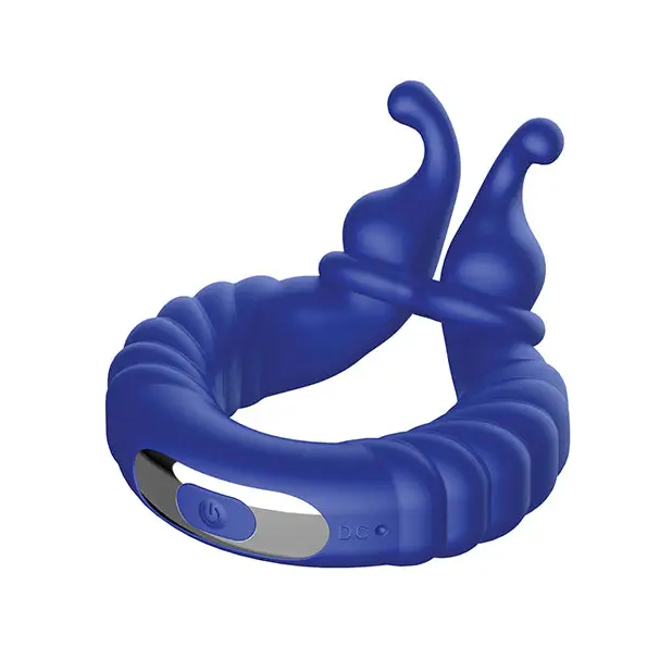 Forto F-24 silicone textured vibrating cockring with dual ends for enhanced pleasure