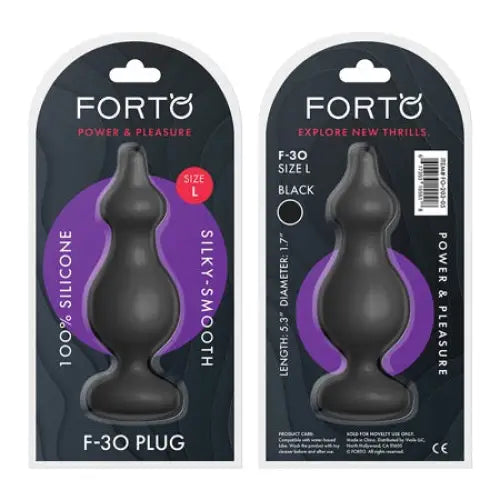 Forto F-30 Pointer Silicone Anal Plug - Black / Large - Butt Plug