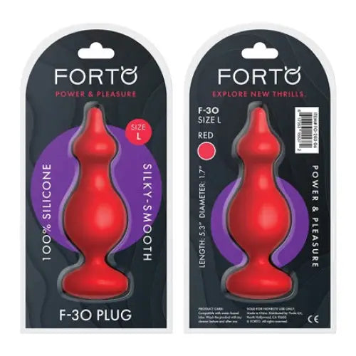 Forto F-30 Pointer Silicone Anal Plug - Red / Large - Butt Plug