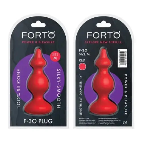 Forto F-30 Pointer Silicone Anal Plug - Red / Medium - Butt Plug