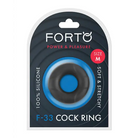 Forto F-33 Liquid Silicone Cock Ring - Black / Medium - Cock Ring