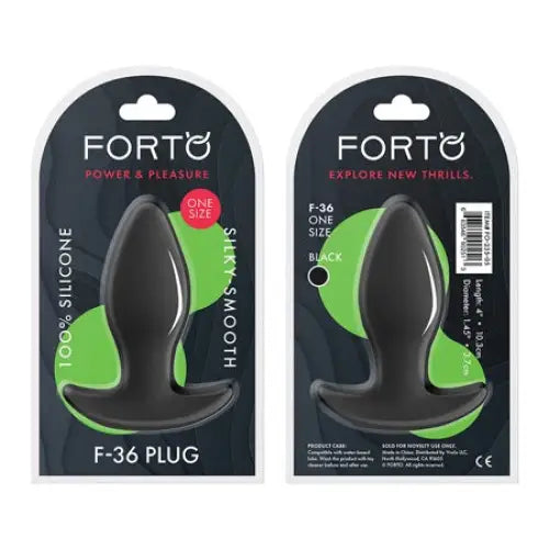 Forto F-36 Silicone T-Plug - Black - Butt Plug