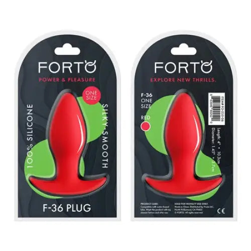 Forto F-36 Silicone T-Plug - Red - Butt Plug