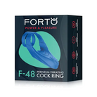 Forto F-48 Rechargeable Silicone Perineum Vibrating Double Cock Ring - Blue - Cock Ring