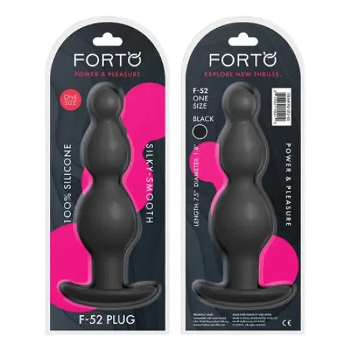 Forto F-52 Cone Beads Silicone Anal Plug - Black - Anal Beads