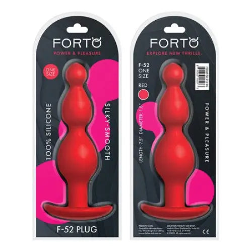 Forto F-52 Cone Beads Silicone Anal Plug - Red - Anal Beads