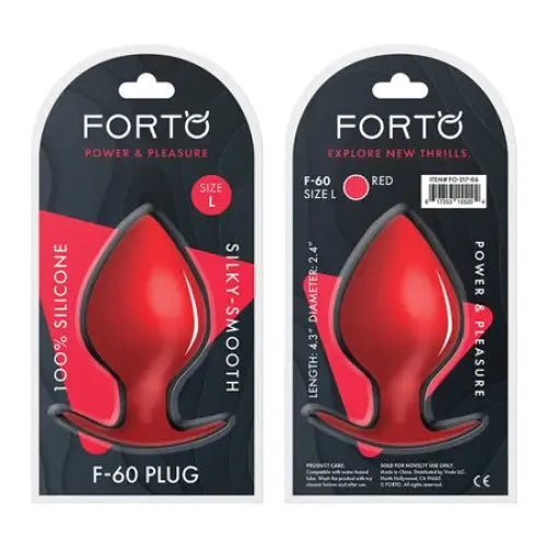 Forto F-60 Spade Silicone Anal Plug - Red / Large - Butt Plug