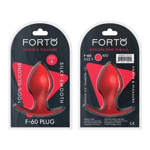 Forto F-60 Spade Silicone Anal Plug - Red / Small - Butt Plug