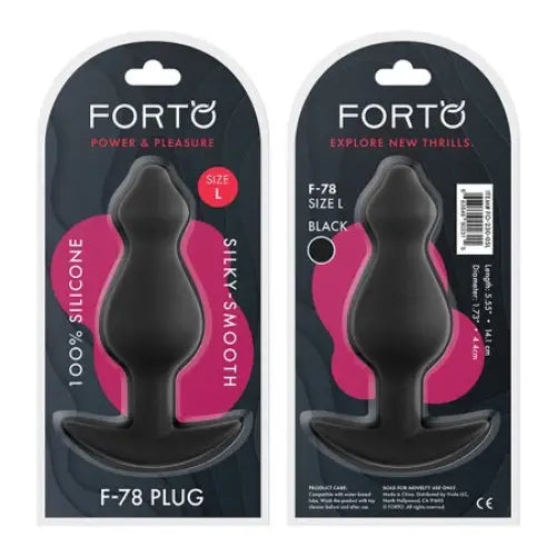 Forto F-78 Pointee Silicone Anal Plug - Black / Large - Butt Plug